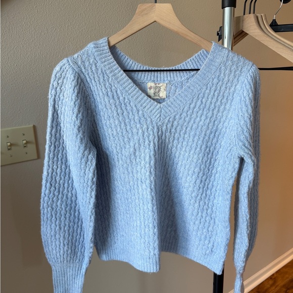 Hippie Rose Sweaters - Hippie Rose Sky Blue V-Neck Sweater